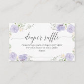 Pastel Paars Diaper Raffle Baby shower Card Informatiekaartje (Voorkant)