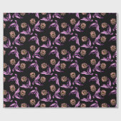 Pastel Paars Dragon Patroon Cadeaupapier (Vlak)