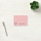 Pastel Paars en Blauw met Zwarte Hart Post-it® Notes (Kantoor)