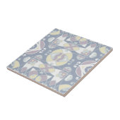 Pastel, Paars en geel etnisch patroon Tegeltje (Zijkant)