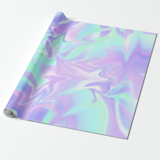 Pastel Paars en mint Abstract Cadeaupapier (Uitgerold)