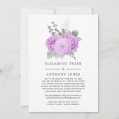 Pastel Paars en Silver Reduced Wedding Guest List Aankondiging (Voorkant)