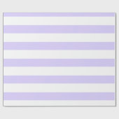 Pastel Paars en Wit Bredere Horizontale Strepen Cadeaupapier (Vlak)