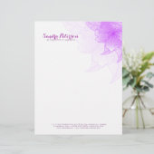 Pastel Paars en wit Floral ontwerp Briefhoofd (Staand voorkant)