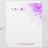 Pastel Paars en wit Floral ontwerp Briefhoofd (Voorkant / Achterkant)