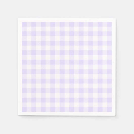 Pastel Paars en Wit Gingham Servet (Voorkant)