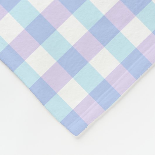 Pastel Paars Gingham Fleece Deken (Hoek)