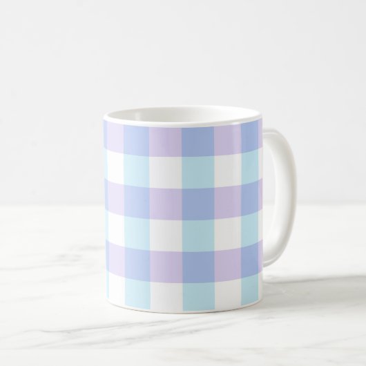 Pastel Paars Gingham Koffiemok (Voorkant rechts)