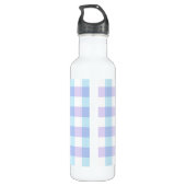 Pastel Paars Gingham Monogram Waterfles (Achterkant)