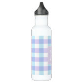 Pastel Paars Gingham Monogram Waterfles (Links)