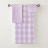 Pastel Paars Gingham Pattern Bad Handdoek (Insitu)
