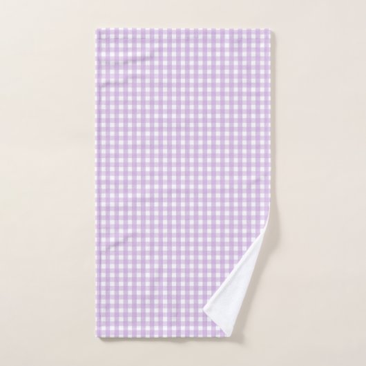Pastel Paars Gingham Pattern Bad Handdoek (Handdoek)