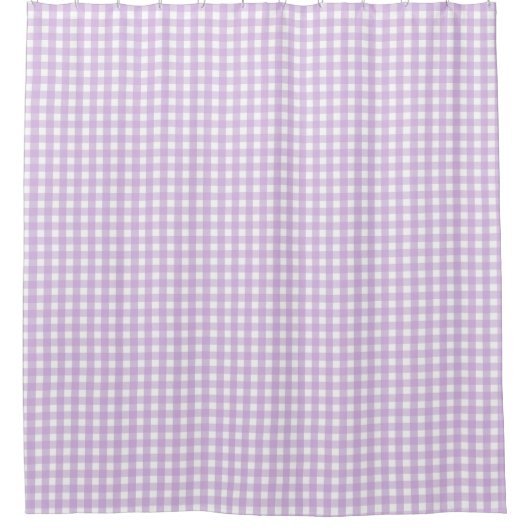 Pastel Paars Gingham Pattern Douchegordijn (Voorkant)