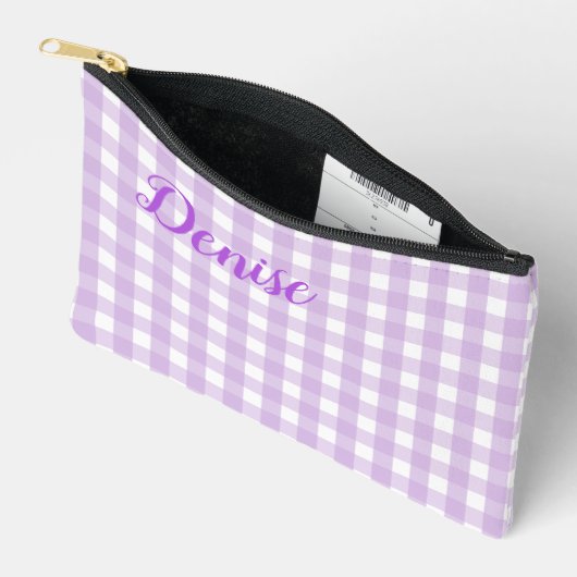 Pastel Paars Gingham Pattern Etui (Open)