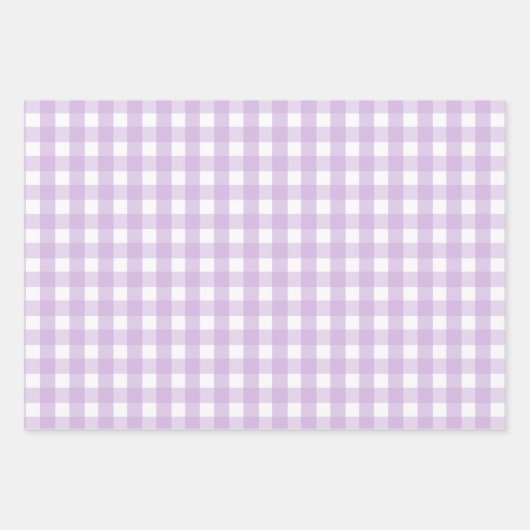 Pastel Paars Gingham Pattern Inpakpapier Vel (Voorkant 3)