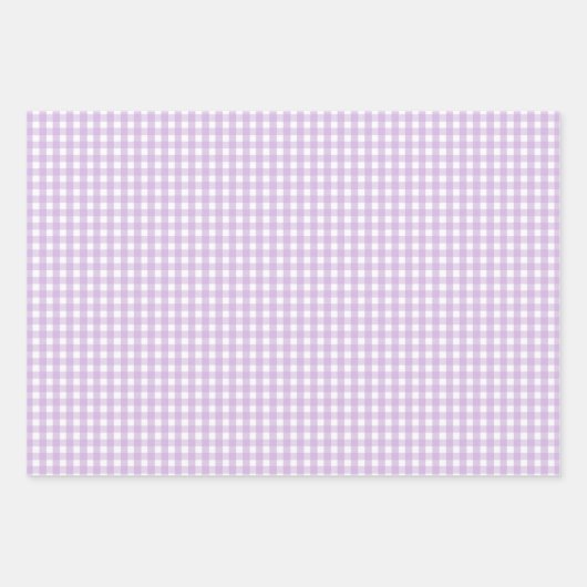 Pastel Paars Gingham Pattern Inpakpapier Vel (Voorkant)