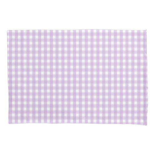 Pastel Paars Gingham Pattern Kussensloop (Voorkant)