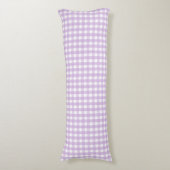 Pastel Paars Gingham Pattern Lichaamskussen (Voorkant Verticaal)