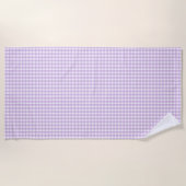 Pastel Paars Gingham Pattern Strandlaken (Voorkant)