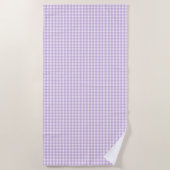 Pastel Paars Gingham Pattern Strandlaken (Voorkant)