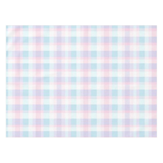 Pastel Paars Gingham Pattern Tafelkleed (Voorkant (Horizontaal))