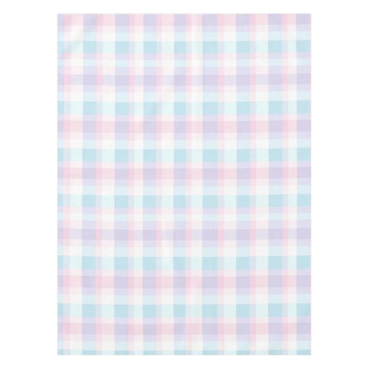 Pastel Paars Gingham Pattern Tafelkleed (Voorkant)