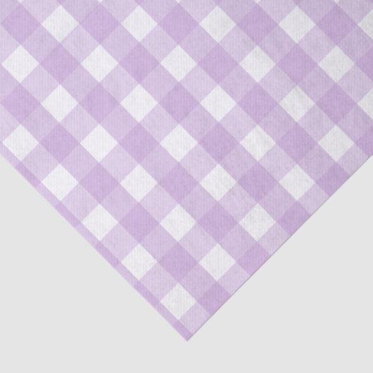 Pastel Paars Gingham Pattern Tissuepapier (Detail)
