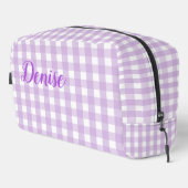 Pastel Paars Gingham Pattern Toilettasje (Rechterhoek)