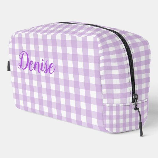 Pastel Paars Gingham Pattern Toilettasje (Rechterhoek)