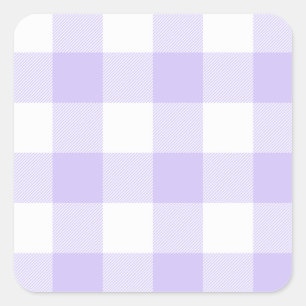 Pastel Paars Gingham Pattern Vierkante Sticker