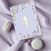 Pastel Paars Girl's eerste verjaardag Confetti Gol Folie Uitnodiging