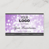 Pastel Paars Glitter Black Silver Lila met Logo Visitekaartje (Voorkant)