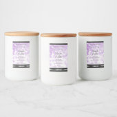 Pastel Paars Glitter Product Labels met diamanten Voedselcontainer Etiket (Flessen)