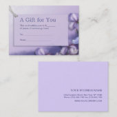 Pastel Paars Iris Floral Gift Certificate Kortingskaartje (Voorkant / Achterkant)