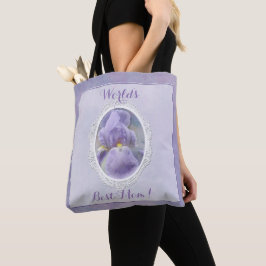 Pastel Paars Iris Moederdag Canvas tas