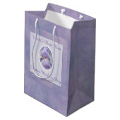 Pastel Paars Iris Moederdag Gift Bag Medium Cadeauzakje (Achterkant Gekanteld)