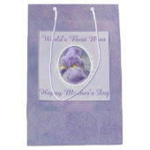 Pastel Paars Iris Moederdag Gift Bag Medium Cadeauzakje (Voorkant)