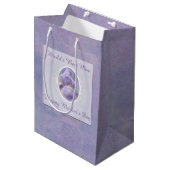 Pastel Paars Iris Moederdag Gift Bag Medium Cadeauzakje (Voorkant Gekanteld)