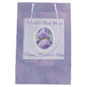 Pastel Paars Iris Moederdag Gift Bag Medium Cadeauzakje (Achterkant)