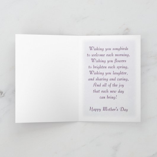 Pastel Paars Iris Moederdag Kaart (Binnen)