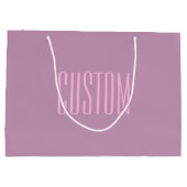 Pastel Paars & Licht Roze | Modern Bewerkbare Teks Groot Cadeauzakje (Achterkant)