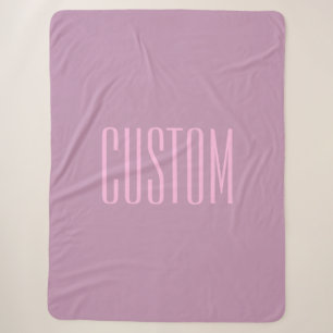 Pastel Paars & Licht Roze Moderne Bewerkbare Tek Sherpa Deken