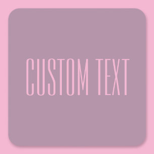 Pastel Paars & Licht Roze Moderne Bewerkbare Tek Vierkante Sticker