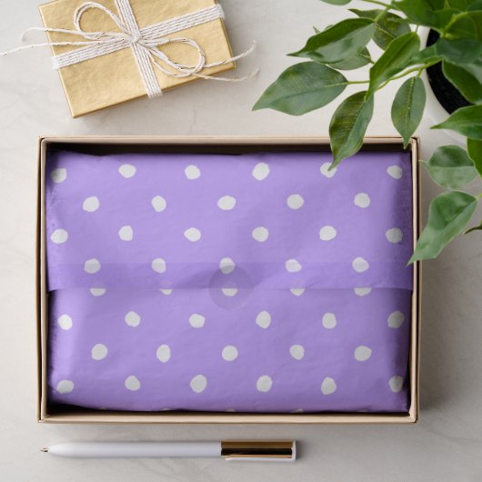 Pastel Paars Met Onregelmatige Witte Stippen Tissuepapier (Geschenk)