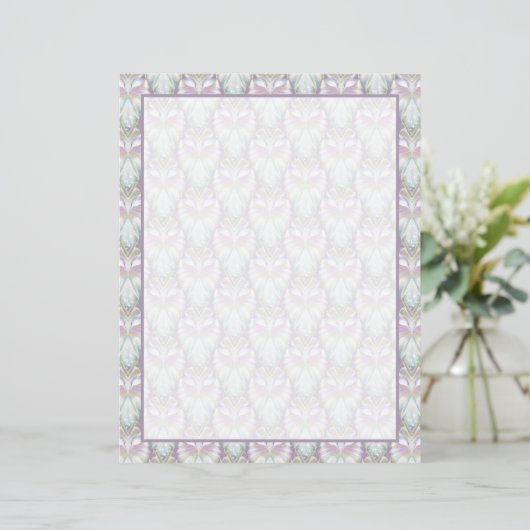 Pastel Paars Oracle Owl Patroon (Staand voorkant)