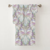 Pastel Paars Oracle Owl Patroon Bad Handdoek (Insitu)