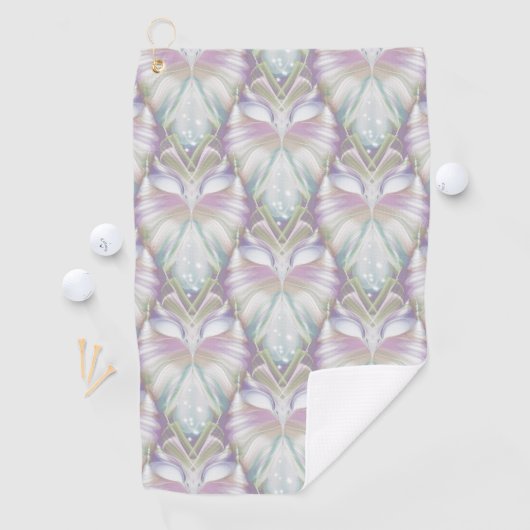 Pastel Paars Oracle Owl Patroon Golfhanddoek (Insitu)