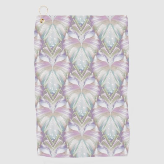 Pastel Paars Oracle Owl Patroon Golfhanddoek (Voorkant)