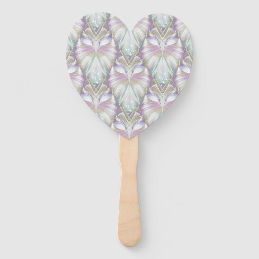 Pastel Paars Oracle Owl Patroon Handwaaier (Achterkant)