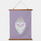 Pastel Paars Oracle Owl Patroon Hangend Wandkleed (Voorkant)